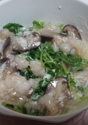 豆苗のエビと玉子のあんかけ-レシピのメイン写真