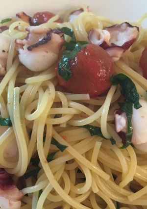 簡単！タコとトマトのペペロンチーノ-レシピのメイン写真