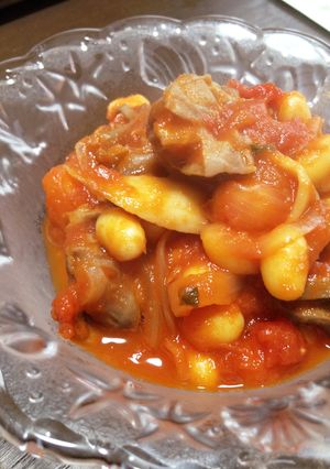 ヘルシーおつまみ◎砂肝と大豆のトマト煮-レシピのメイン写真