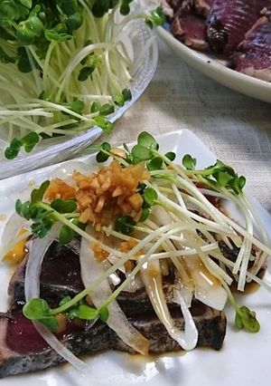 カツオのたたき♡薬味は後のせ-レシピのメイン写真