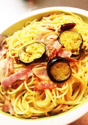 ♪簡単♪ベーコンとナスのペペロンチーノ♪-レシピのメイン写真