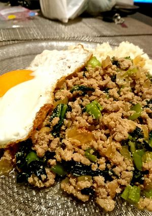 1人250円弱！小松菜消費★明太ガパオ-レシピのメイン写真