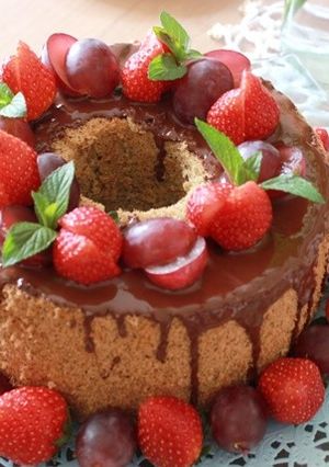 チョコ掛け紅茶シフォンケーキ-レシピのメイン写真