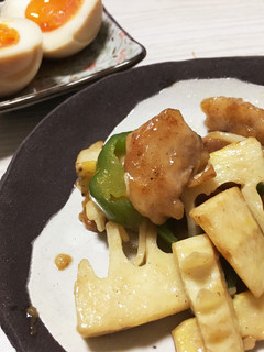 鶏とタケノコとピーマンのガリバタ醤油炒め-レシピのメイン写真