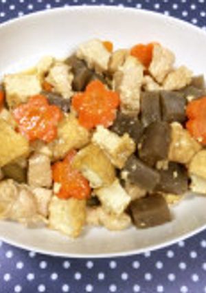 厚揚げとこんにゃくと鶏肉の味噌煮-レシピのメイン写真