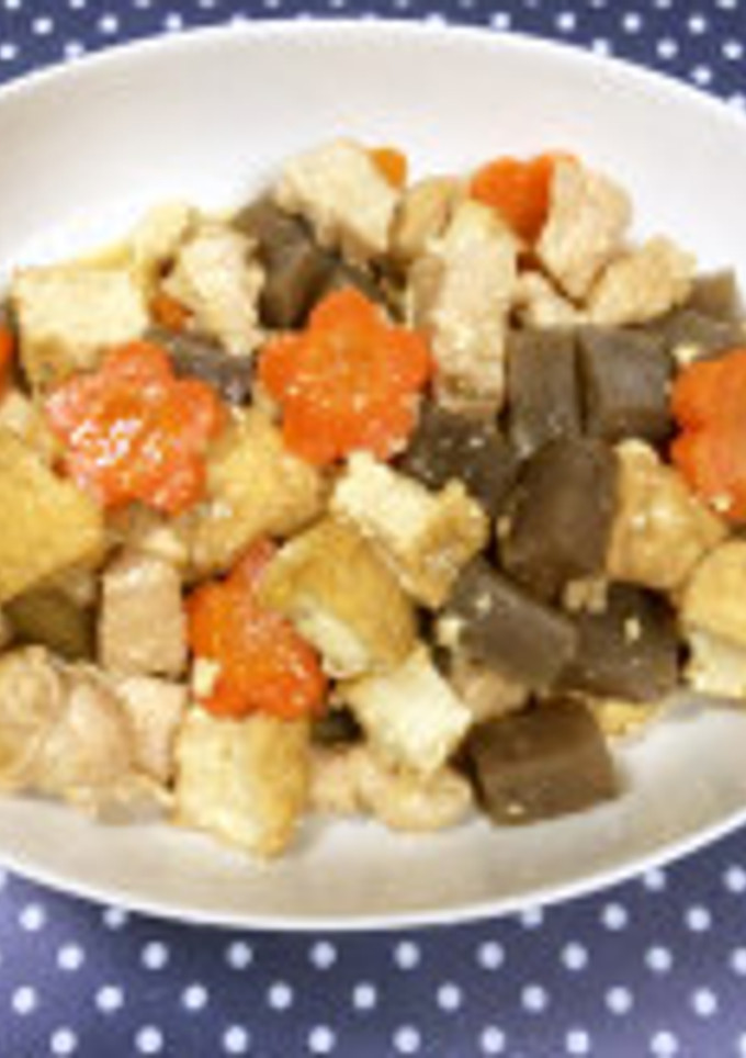 厚揚げとこんにゃくと鶏肉の味噌煮-レシピのメイン写真