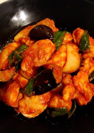 簡単☆鶏肉と夏野菜のトマトソース炒め-レシピのメイン写真