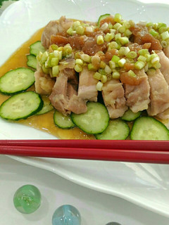 旨!葱入り梅肉ソースの塩チキン☆レンジで-レシピのメイン写真