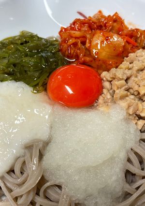 ダイエットに♡ネバネバキムチ蕎麦♡-レシピのメイン写真