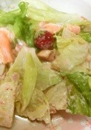 春野菜とサーモンのイチゴドレッシング和え-レシピのメイン写真