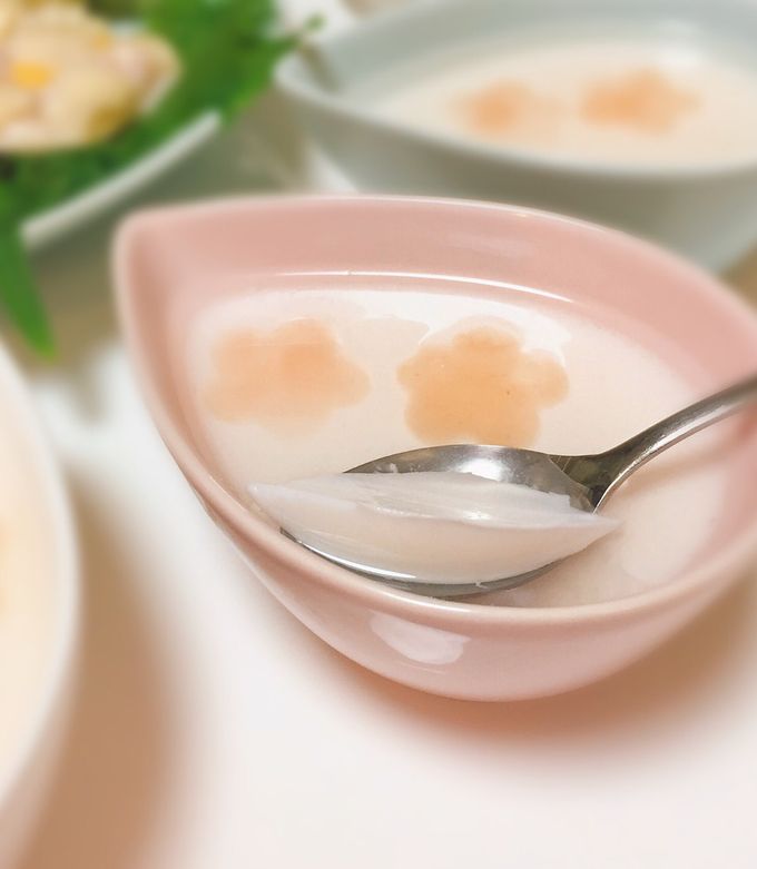 甘酸っぱいスイーツ♡梅干しの種の杏仁豆腐 by mew⁂mam 【クックパッド