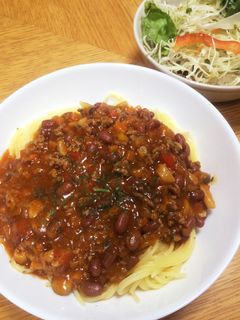 あずきスープのあずきのミートソースパスタ-レシピのメイン写真