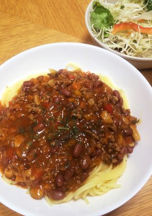 あずきスープのあずきのミートソースパスタ-レシピのメイン写真