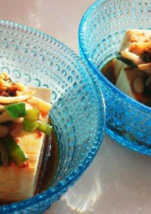 ニラとえのきの冷奴-レシピのメイン写真