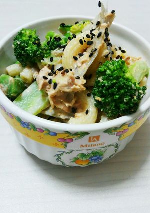 ブロッコリー牛蒡のツナごまマカロニサラダ-レシピのメイン写真