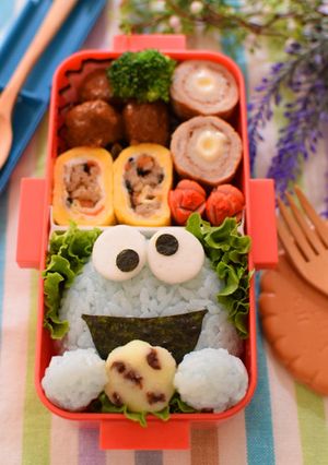 【キャラ弁】クッキーモンスター弁当-レシピのメイン写真