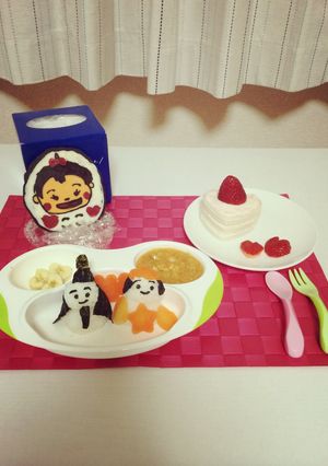 ♡初節句のお雛様ごはんと食パンケーキ♡-レシピのメイン写真