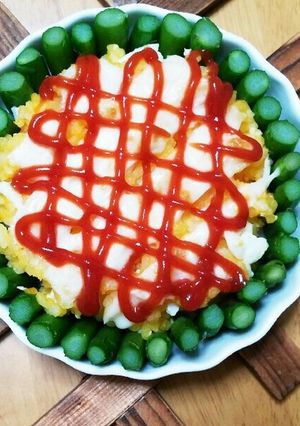 アスパラと卵ご飯のチーズ焼き-レシピのメイン写真