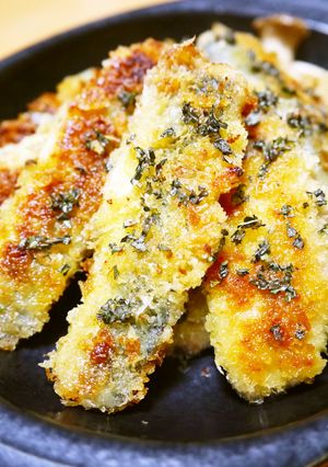 鰯のパン粉焼き～バジルソースがけ～-レシピのメイン写真