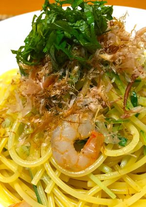 水菜と小海老の和風パスタ-レシピのメイン写真
