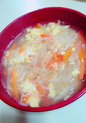 たっぷり野菜の春雨かきたまスープ☆-レシピのメイン写真
