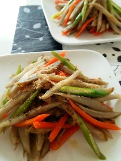 ごぼうとアスパラの塩きんぴら-レシピのメイン写真