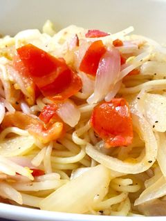 もちもち!和風トマトパスタ-レシピのメイン写真