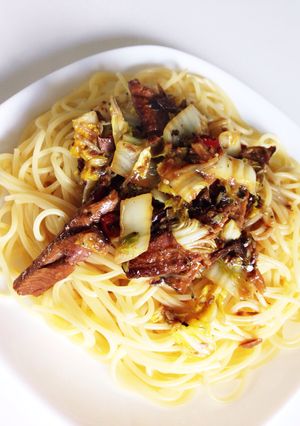 サンマと白菜のあまからパスタ-レシピのメイン写真
