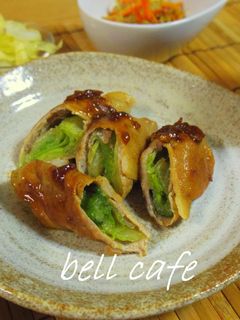肉巻きレタスの梅照り焼き-レシピのメイン写真
