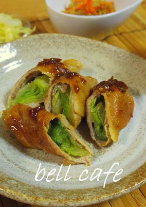 肉巻きレタスの梅照り焼き-レシピのメイン写真