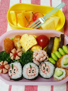 カニかまでりんご★巻きおにぎり弁当♡-レシピのメイン写真