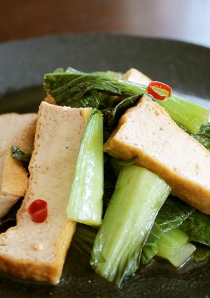 レンジで！チンゲン菜と厚揚げのサッと炒め-レシピのメイン写真