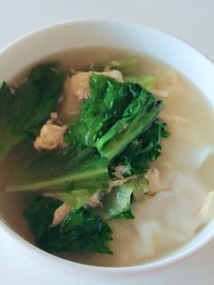 簡単♬レタスとふわとろ玉子の餃子スープ-レシピのメイン写真