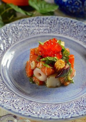 ✿タコサーモンイクラヤングコーンの前菜✿-レシピのメイン写真