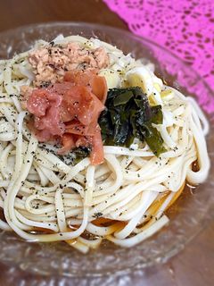 夏にぴったり♬ぶっかけ梅ツナ冷やしうどん-レシピのメイン写真