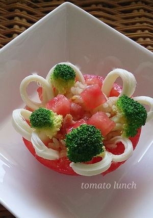 簡単可愛い♪トマトサラダご飯-レシピのメイン写真