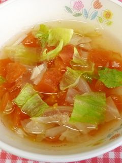 トマトとレタスのスープ・保育園給食-レシピのメイン写真