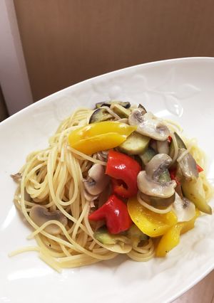 マッシュルームなすパプリカの夏野菜パスタ-レシピのメイン写真