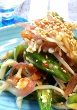 みょうが・えのき・オクラの梅肉和え-レシピのメイン写真