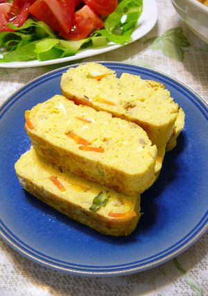 おからの煮物で卵焼き：レオン亭-レシピのメイン写真