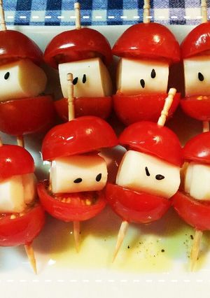 ミニトマトで簡単!小人のカプレーゼ-レシピのメイン写真