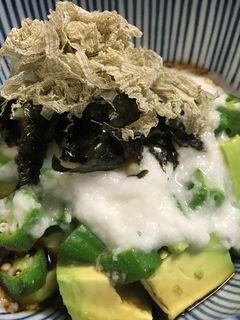 【おつまみ】アボカドとオクラの山かけ-レシピのメイン写真
