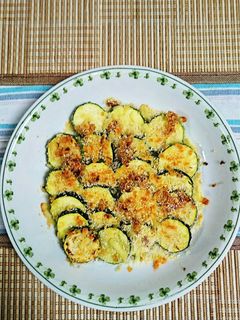 ズッキーニの梅チーズパン粉焼き-レシピのメイン写真