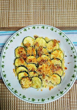 ズッキーニの梅チーズパン粉焼き-レシピのメイン写真