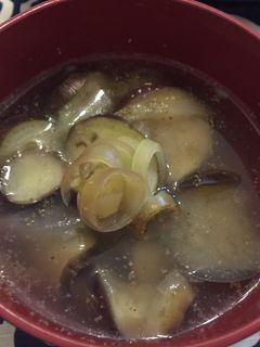 ナスとミョウガのお味噌汁-レシピのメイン写真