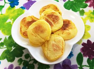 離乳食かぼちゃフレークで豆腐ホットケーキ-レシピのメイン写真