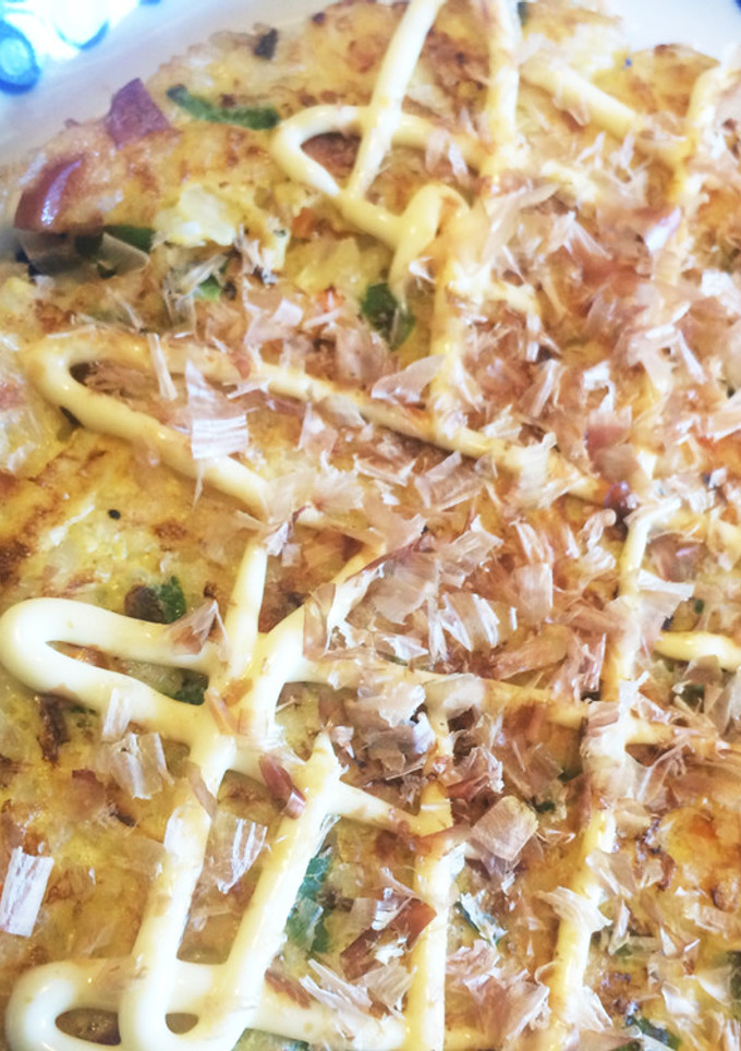 混ぜて焼くだけ♡冷やご飯でお好み焼き風-レシピのメイン写真