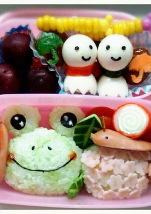 カエルと紫陽花のおにぎりキャラ弁-レシピのメイン写真