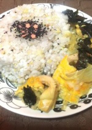 タッパ1つでスープカレーの卵閉じ-レシピのメイン写真