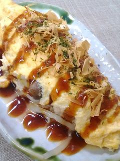 もやし炒め卵包み~お好み焼き風♪-レシピのメイン写真